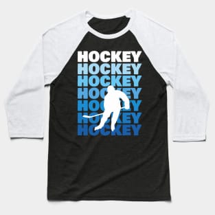 Hockey Typography Baseball T-Shirt